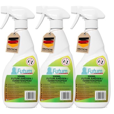 FUTUM 3x500ml Ameisenspray / Termitenspray Ameisen bekämpfen abwehren