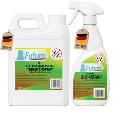 FUTUM 2L + 500ml Ameisenspray / Termitenspray Ameisen bekämpfen abwehren Insektenspra