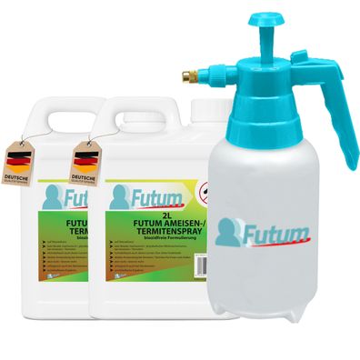 FUTUM 2x2L Ameisenspray / Termitenspray Ameisen bekämpfen abwehren + 2L Sprüher