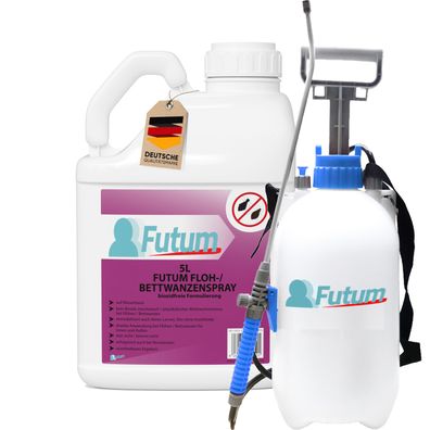 FUTUM 5L Bettwanzenspray / Flohspray Wanzen bekämpfen Flöhe Abwehren Tierflöhe Bettwa