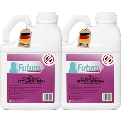 FUTUM 2x5L Bettwanzenspray / Flohspray Wanzen bekämpfen Flöhe abwehren Insektenspray