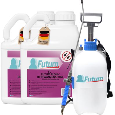 FUTUM 2x5L Bettwanzenspray / Flohspray Wanzen bekämpfen Flöhe Abwehren Tierflöhe Bett