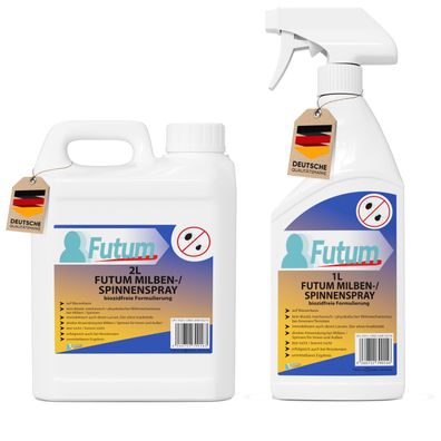 FUTUM 2L + 1L Milbenspray / Spinnenspray Milbenmittel Ant-Spinnen-Mittel Spinnen Abwe