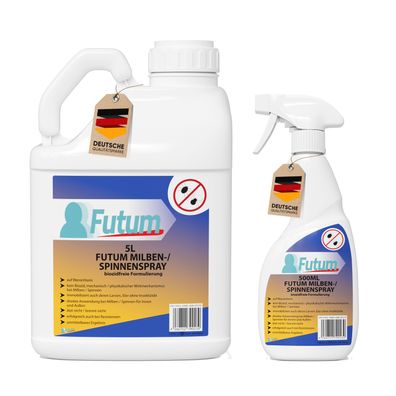 FUTUM 5L + 500ml Milbenspray / Spinnenspray Milbenmittel Ant-Spinnen-Mittel Spinnen A