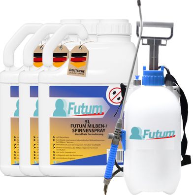 FUTUM 3x5L Milbenspray / Spinnenspray Milbenmittel Ant-Spinnen-Mittel Spinnen Abwehr