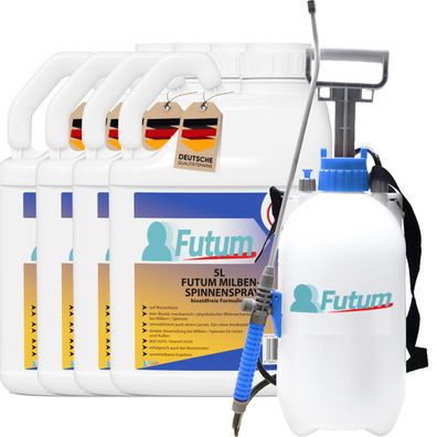 FUTUM 4x5L Milbenspray / Spinnenspray Milbenmittel Ant-Spinnen-Mittel Spinnen Abwehr