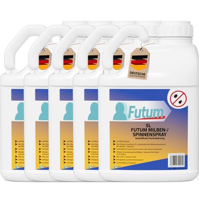 FUTUM 5x5L Milbenspray / Spinnenspray Milbenmittel Ant-Spinnen-Mittel Spinnen Abwehr