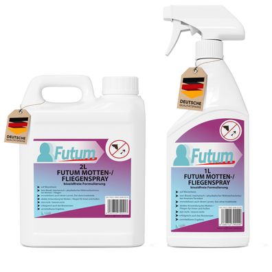 FUTUM 2L + 1L Mottenspray / Fliegenspray Motten bekämpfen Fliegen Abwehr