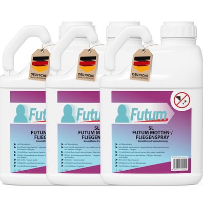 FUTUM 3x5L Mottenspray / Fliegenspray Motten bekämpfen Fliegen Abwehr