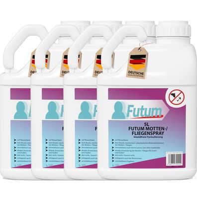 FUTUM 4x5L Mottenspray / Fliegenspray Motten bekämpfen Fliegen Abwehr