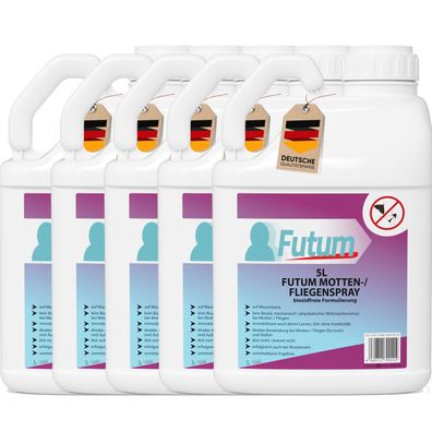 FUTUM 5x5L Mottenspray / Fliegenspray Motten bekämpfen Fliegen Abwehr