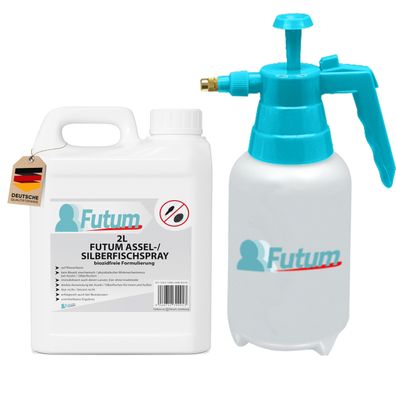 FUTUM 2L Silberfischspray / Asselspray Silberfische bekämpfen Assel Abwehr + 2L Sprüh