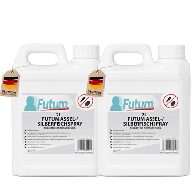 FUTUM 2x2L Silberfischspray / Asselspray Silberfische bekämpfen Assel Abwehr