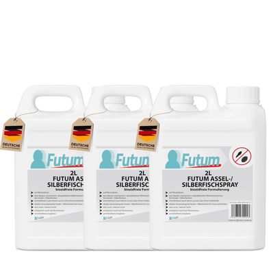 FUTUM 3x2L Silberfischspray / Asselspray Silberfische bekämpfen Assel Abwehr