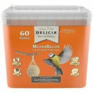 Delicia Meisenballen ganzjahres Garten Vogelfutter 60 Stück