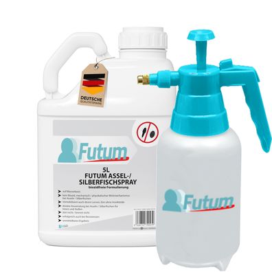 FUTUM 5L Silberfischspray / Asselspray Silberfische bekämpfen Assel Abwehr + Trigger