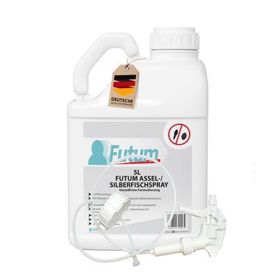 FUTUM 5L Silberfischspray / Asselspray Silberfische bekämpfen Assel Abwehr + 5L Sprüh