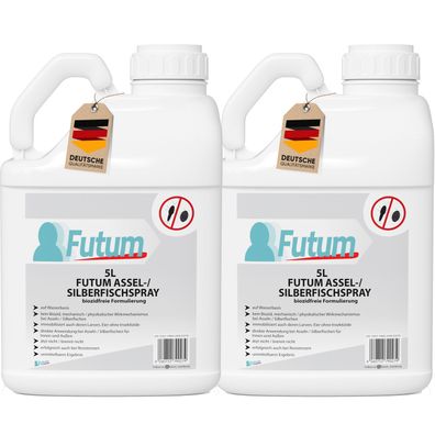 FUTUM 2x5L Silberfischspray / Asselspray Silberfische bekämpfen Assel Abwehr