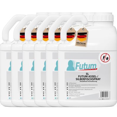 FUTUM 6x5L Silberfischspray / Asselspray Silberfische bekämpfen Assel Abwehr