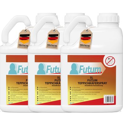 FUTUM 3x5L Teppichkäferspray Teppichkäfer gegen Käfer Abwehr