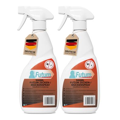FUTUM 2x500ml Zeckenspray / Mückenspray zecken Abweh Mücken bekämpfen