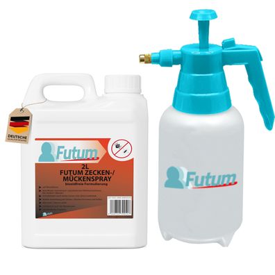 FUTUM 2L Zeckenspray / Mückenspray zecken Abweh Mücken bekämpfen + 2L Sprüher