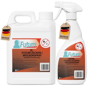 FUTUM 2L + 500ml Zeckenspray / Mückenspray zecken Abweh Mücken bekämpfen