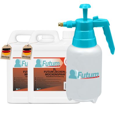 FUTUM 2x2L Zeckenspray / Mückenspray zecken Abweh Mücken bekämpfen + 2L Sprüher