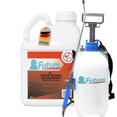 FUTUM 5L Zeckenspray / Mückenspray zecken Abweh Mücken bekämpfen + 2L Sprüher