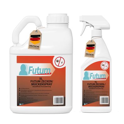 FUTUM 5L + 1000ml Zeckenspray / Mückenspray zecken Abweh Mücken bekämpfen