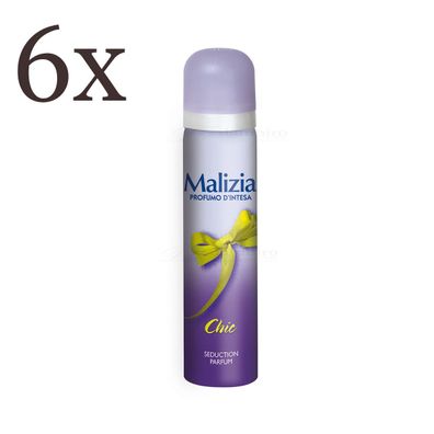 Malizia DONNA Body Spray deodorant CHIC 6x 75ml