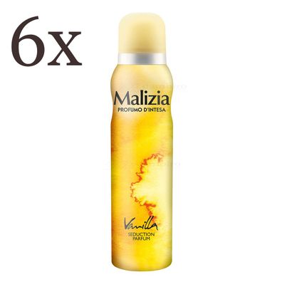 Malizia DONNA Body Spray Deodorant Deo Vanilla Vanille 6x 150ml