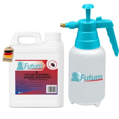 FUTUM 2L Schabenspray / Kakerlakenspray gegen Schaben Kakerlakenmittel Abwehr + 2L Sp