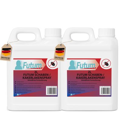 FUTUM 2x2L Schabenspray / Kakerlakenspray gegen Schaben Kakerlakenmittel Abwehr