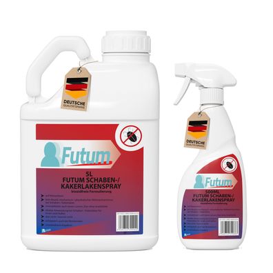 FUTUM 5L + 500ml Schabenspray / Kakerlakenspray gegen Schaben Kakerlakenmittel Abwehr