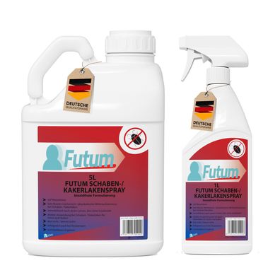 FUTUM 5L + 1000ml Schabenspray / Kakerlakenspray gegen Schaben Kakerlakenmittel Abweh