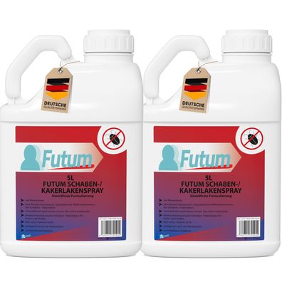 FUTUM 2x5L Schabenspray / Kakerlakenspray gegen Schaben Kakerlakenmittel Abwehr