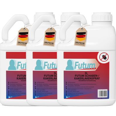 FUTUM 3x5L Schabenspray / Kakerlakenspray gegen Schaben Kakerlakenmittel Abwehr