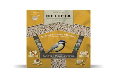 Delicia Sonnenblumenkerne 1,5 kg Vogelfutter Gartenvögel Ganzjahresfutter