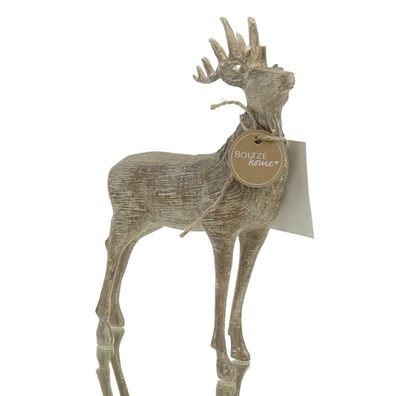 Boltze Weihnachtsdeko Hirsch Wilmy Braun 24,5 cm - Kunstharz