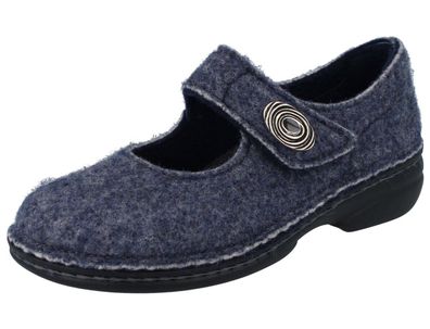 FINN Comfort Ramsau Damen Filz Halbschuhe Hausschuhe blau marine Doublefilz