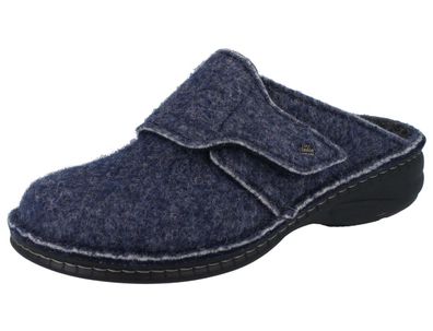 FINN Comfort Goms Damen Clogs Hausschuhe blau marine Doublefilz