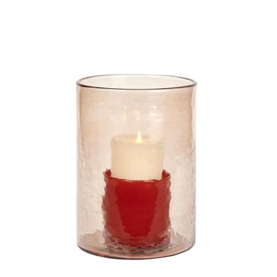 Lambert Livorno Windlicht Glas apricot/rot H 21 cm D 15 cm 17683