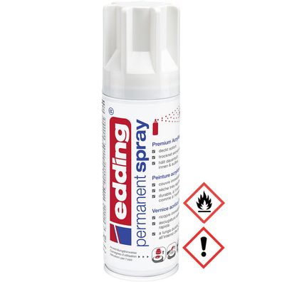 Edding Permanent Spray Premium Acryllack verkehrsweiß glänzend 200ml
