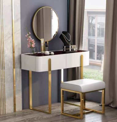 Schminktisch Modern Konsolen Tische + Hocker Frisiertisch Make Up Tisch 2Tlg