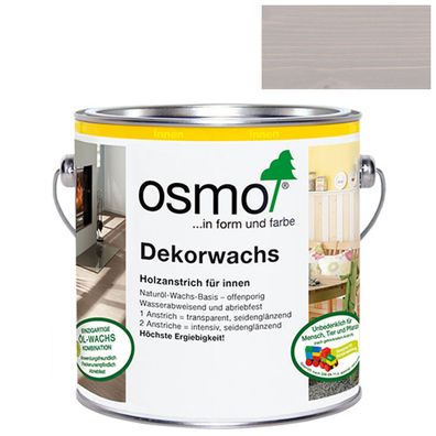 Osmo Dekorwachs transparent Seidengrau für den Innenbereich 375ml