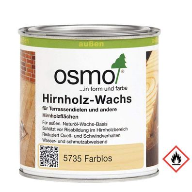 Osmo Hirnholz Wachs farblos zum Schutz von Hirnholzenden 375ml