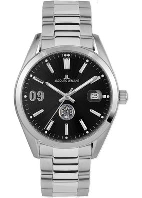 Jacques Lemans Armbanduhr > Edelstahl silbern analog Datum BVB-01