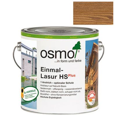 Osmo Einmal Lasur HSPlus Nussbaum seidenmatt für Holzmöbel 2500ml