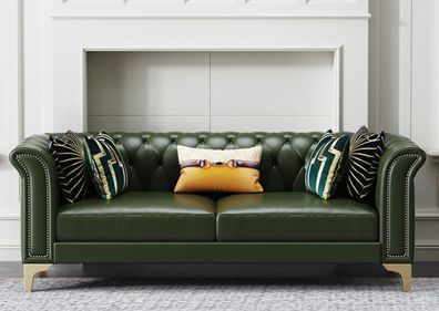 Klassische Dreisitzer Couch Möbel Polster Sofa 3 Sitzer Leder Couchen Ledersofa